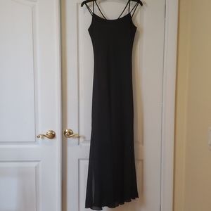 JUST CHOON BLACK MIDI DRESS, XS/S